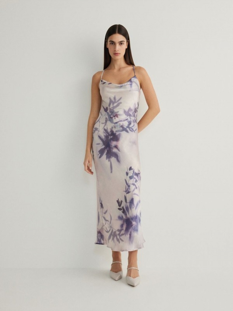 Reserved Printed Maxi Kleid Damen Mehrfarbig | VHCQRZ-630