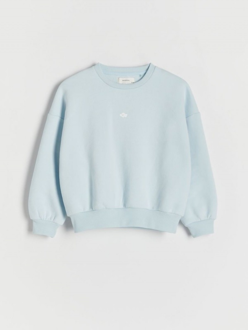 Reserved Printed Sweatshirts Mädchen Blau | CAQHBW-368