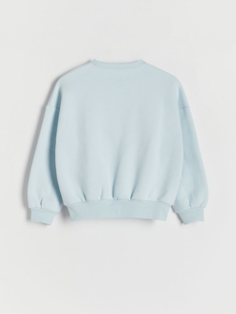 Reserved Printed Sweatshirts Mädchen Blau | CAQHBW-368