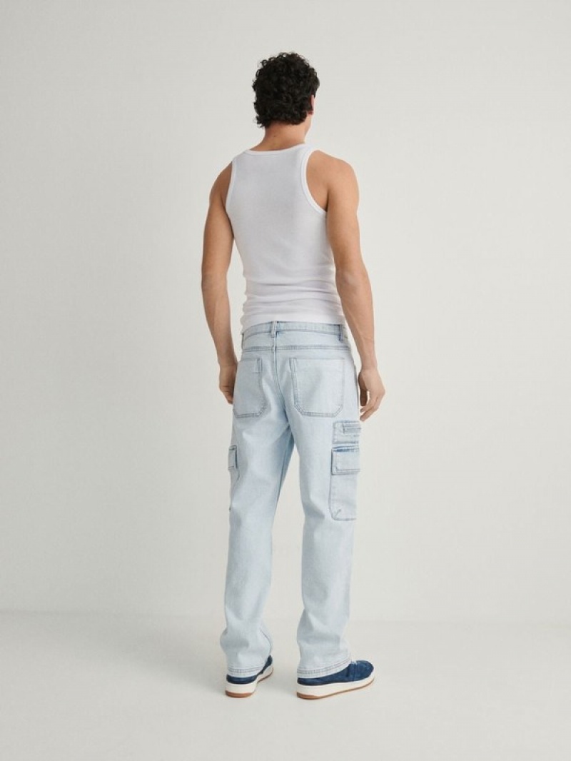 Reserved Regular Cargo Jeans Herren Blau | VEJXYT-641