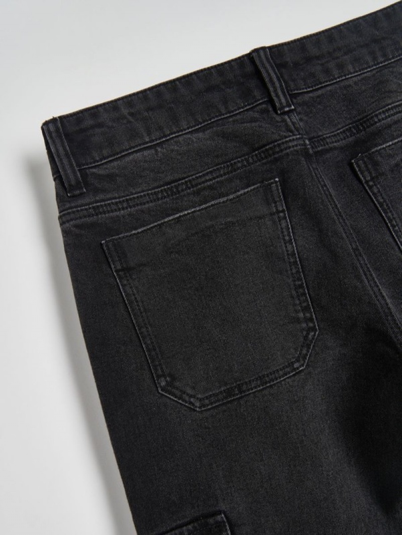 Reserved Regular Cargo Jeans Herren Schwarz | BZRMOJ-743