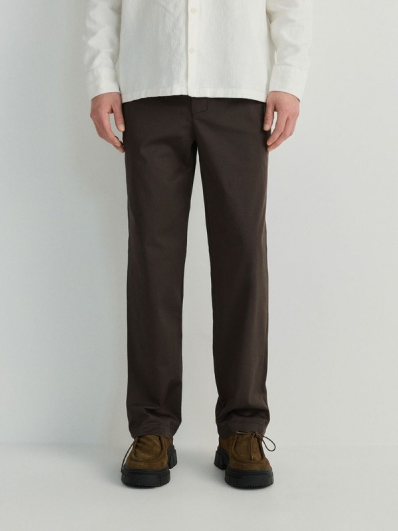 Reserved Regular Fit Chino Hosen Herren Dunkelbraun | BADSPV-791