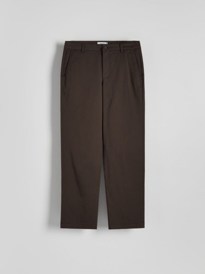 Reserved Regular Fit Chino Hosen Herren Dunkelbraun | BADSPV-791