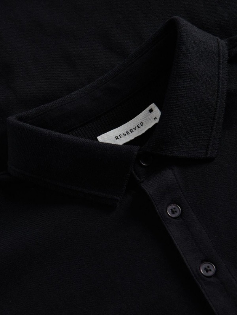 Reserved Regular Fit Polo Shirts Herren Schwarz | DEPAOG-836