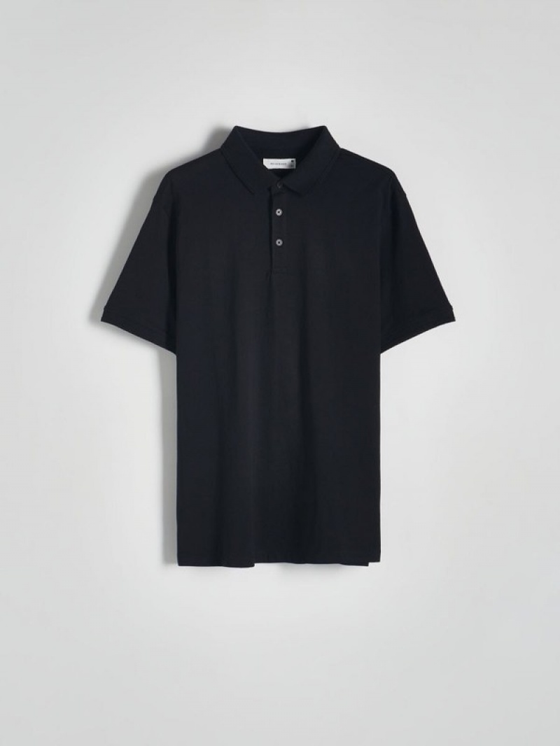 Reserved Regular Fit Polo Shirts Herren Schwarz | DEPAOG-836