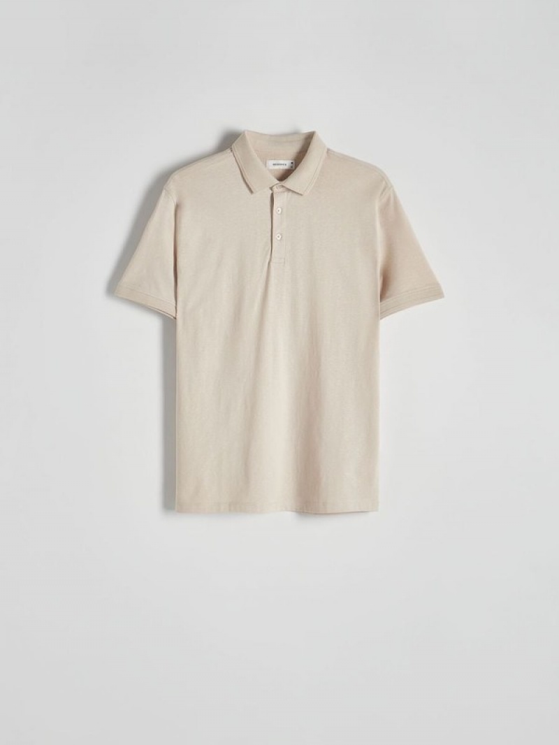 Reserved Regular Fit Polo Shirts Herren Beige | ISXAMV-651