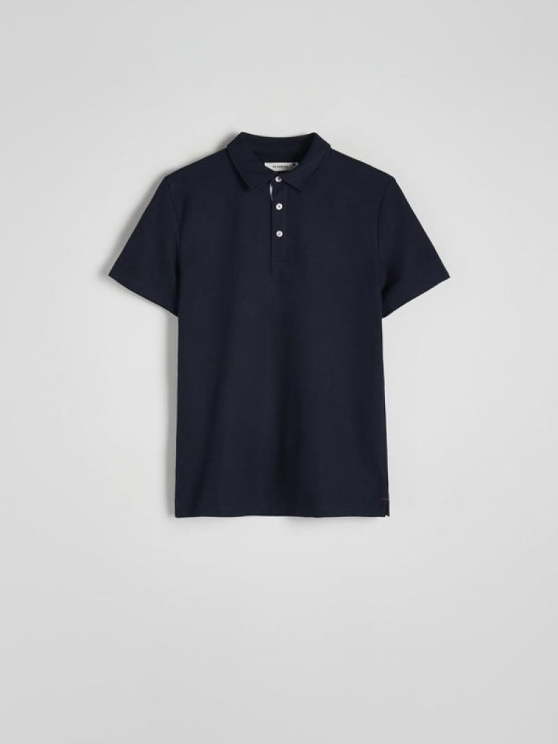 Reserved Regular Fit Polo Shirts Herren Navy | FXLWOA-079