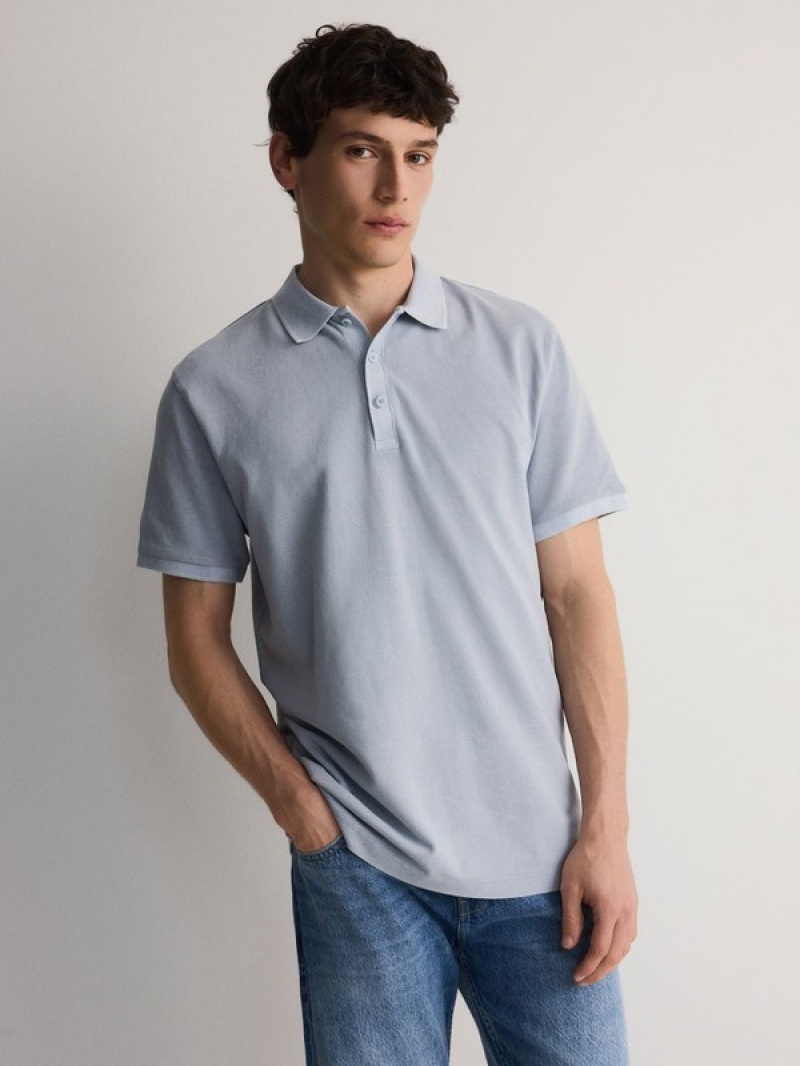 Reserved Regular Fit Polo Shirts Herren Hellblau | EQOBUX-946