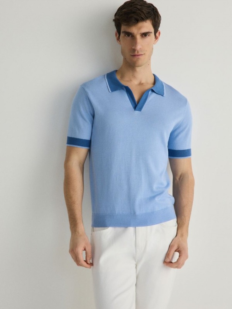 Reserved Regular Fit Polo Shirts Herren Hellblau | JHPALR-306