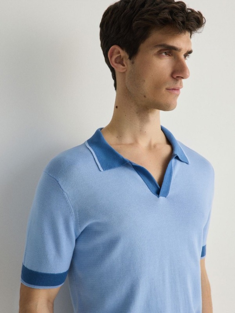 Reserved Regular Fit Polo Shirts Herren Hellblau | JHPALR-306