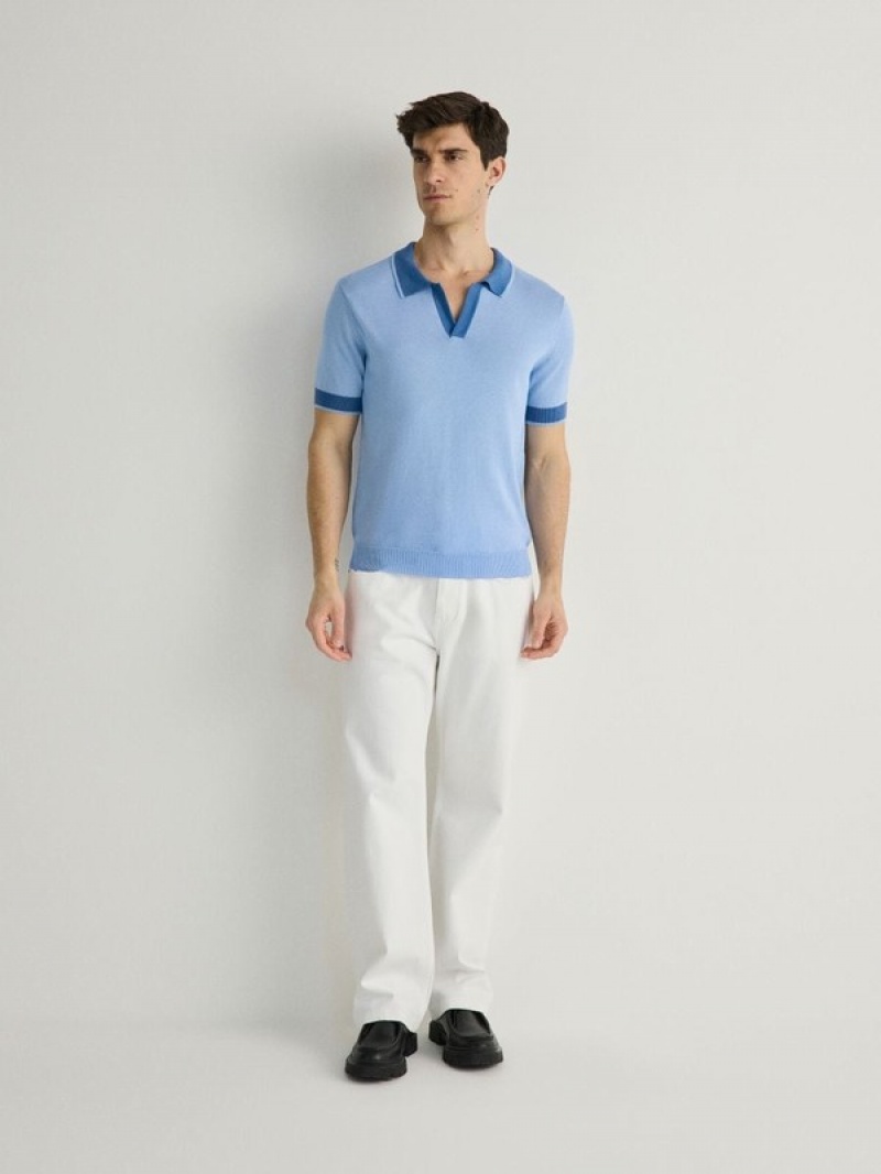 Reserved Regular Fit Polo Shirts Herren Hellblau | JHPALR-306