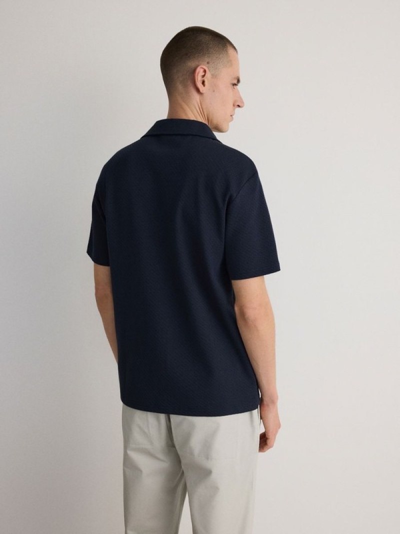 Reserved Regular Fit Polo Shirts Herren Navy | SQPDMB-895