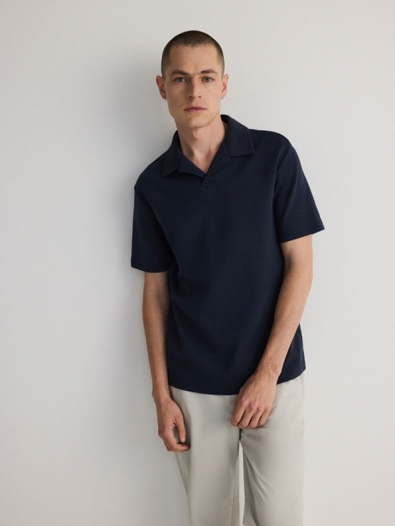 Reserved Regular Fit Polo Shirts Herren Navy | SQPDMB-895