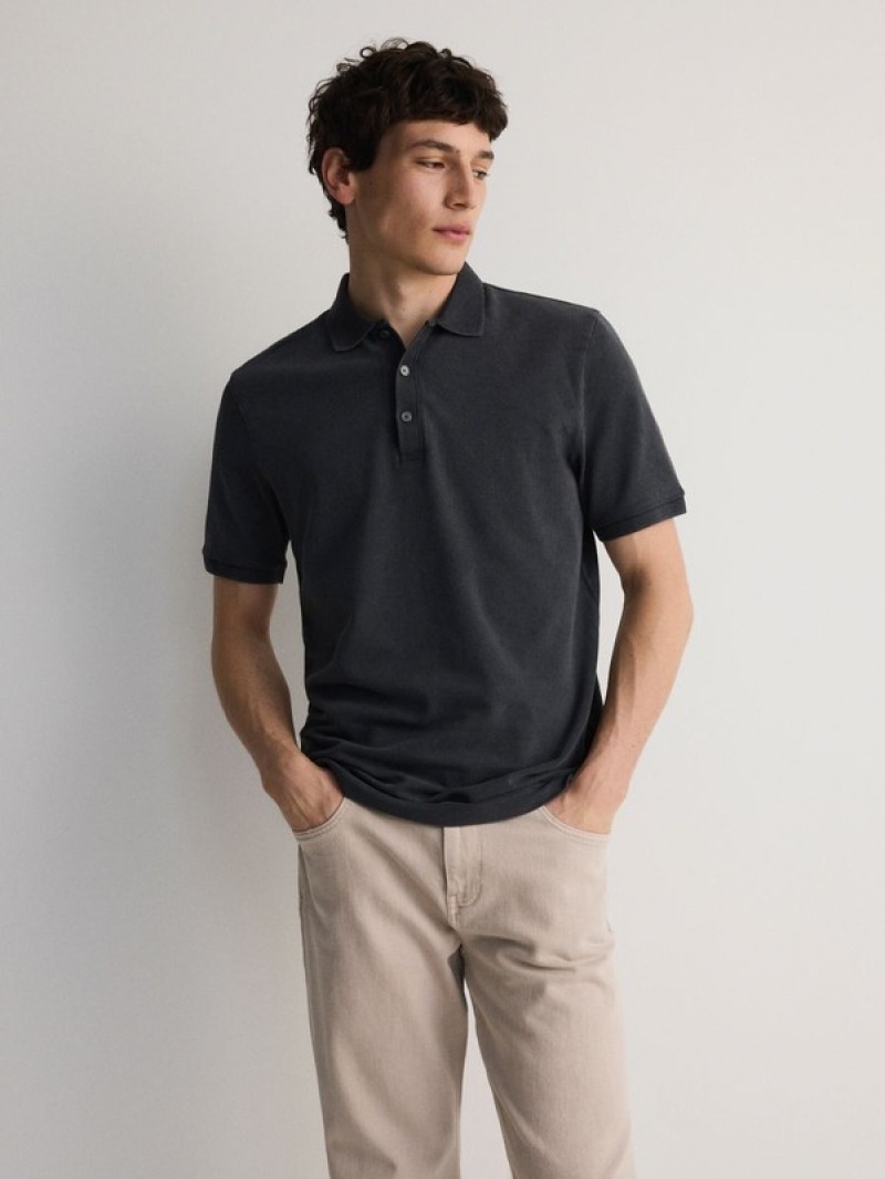 Reserved Regular Fit Polo Shirts Herren Dunkelgrau | UVKEZT-230