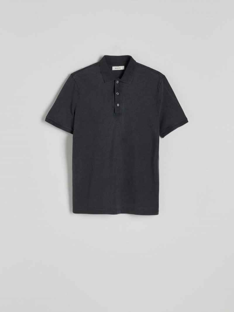 Reserved Regular Fit Polo Shirts Herren Dunkelgrau | UVKEZT-230