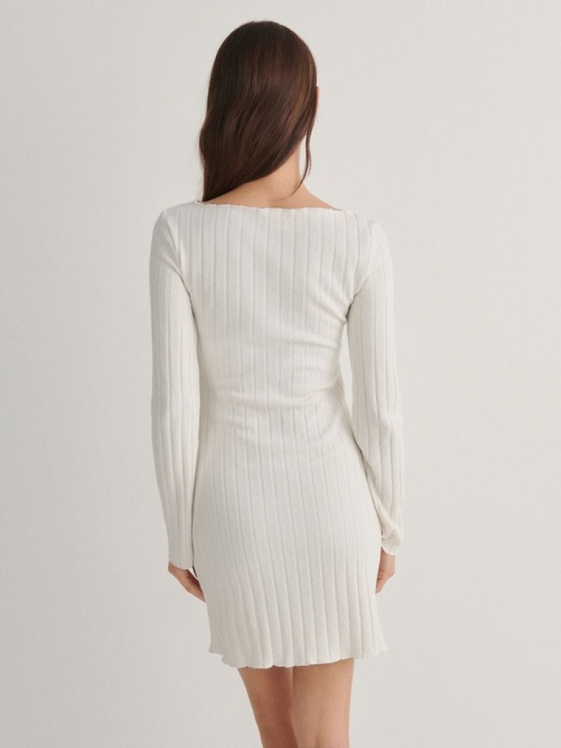 Reserved Rib Knit Jersey Kleid Damen Beige | VYRTWS-926