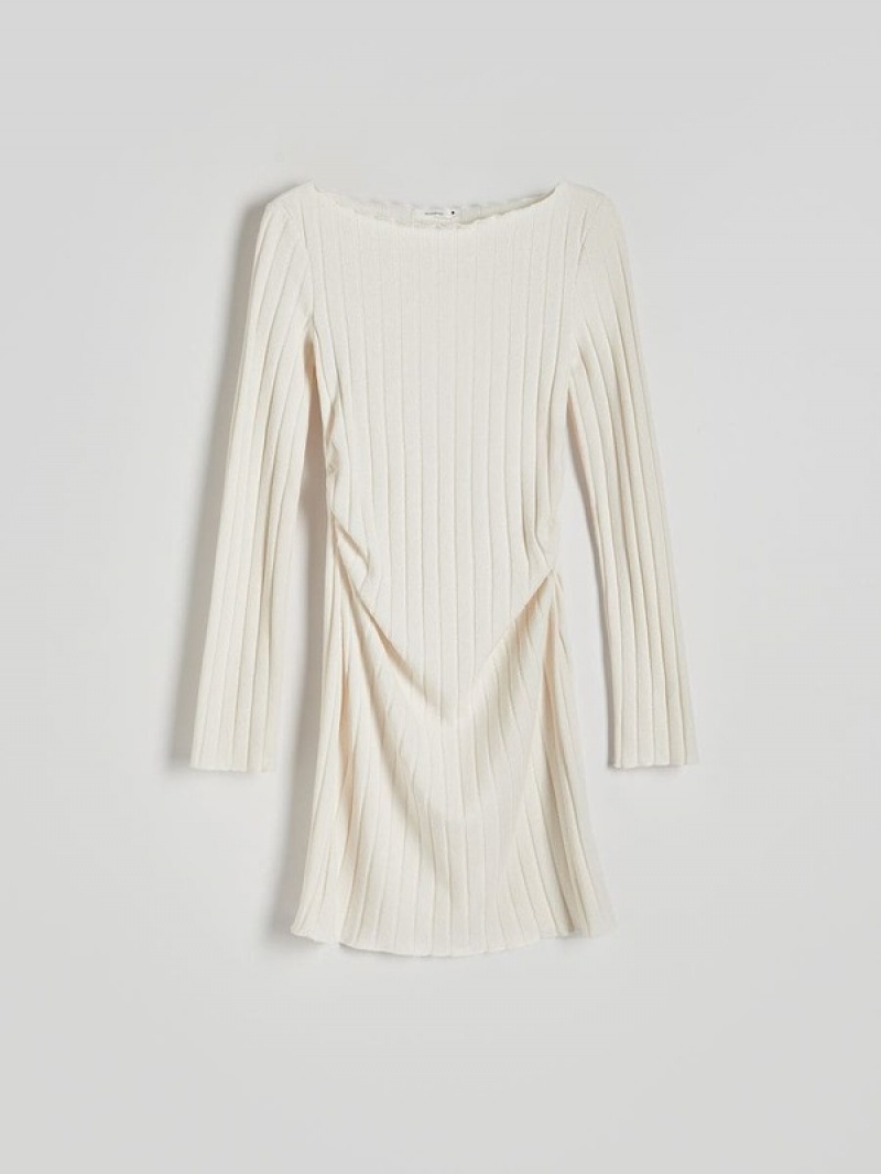 Reserved Rib Knit Jersey Kleid Damen Beige | VYRTWS-926