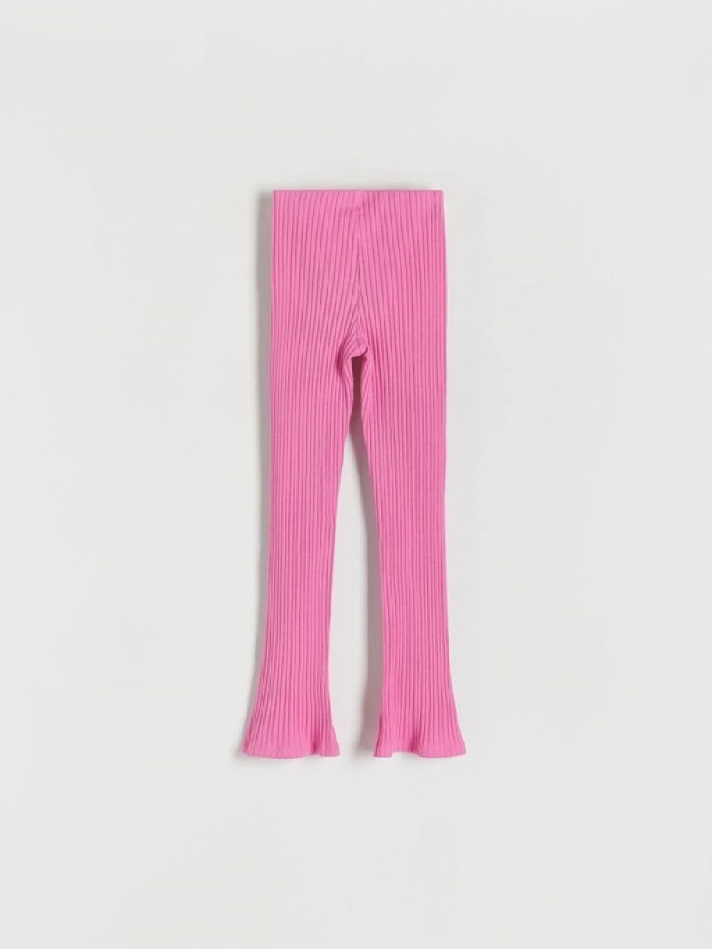 Reserved Rib Knit Leggings Hosen Mädchen Fuchsie | RPVEOZ-154