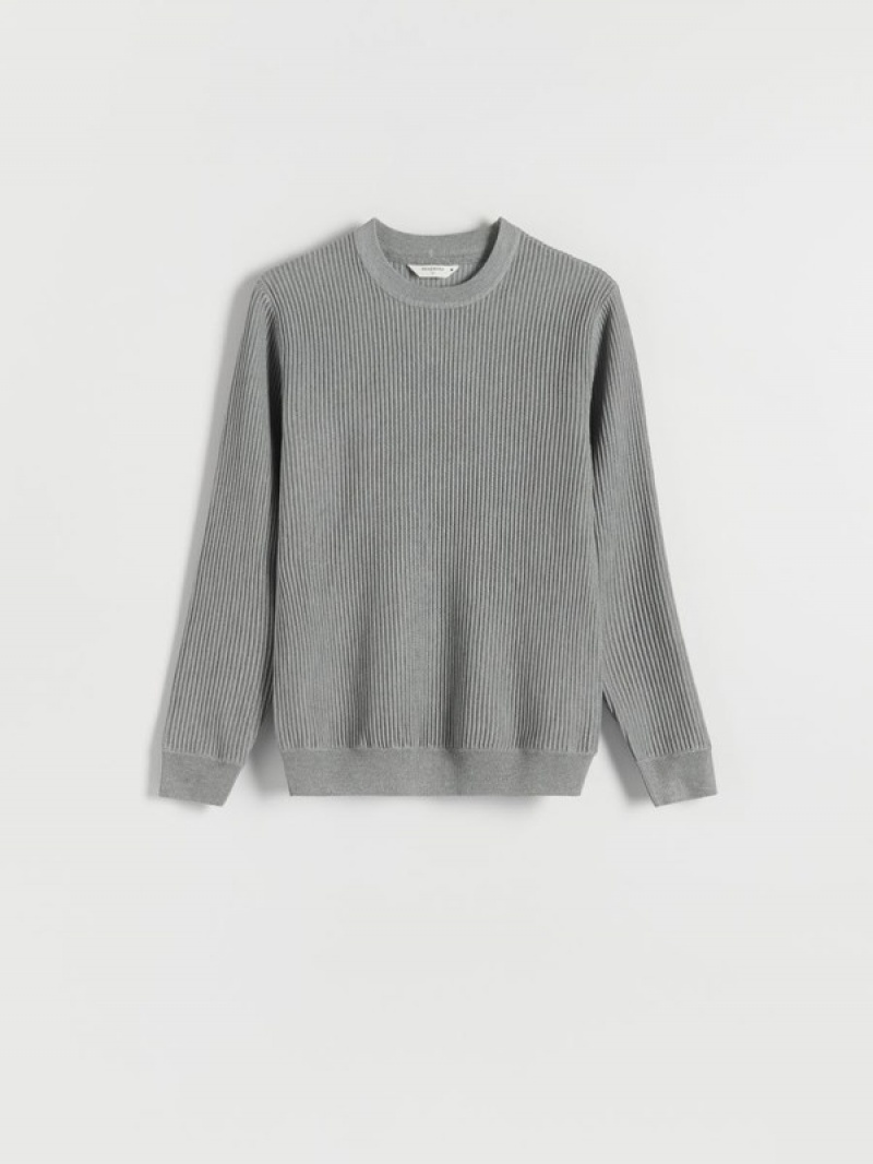 Reserved Rib Knit Pullover Herren Grau | APTFLH-296