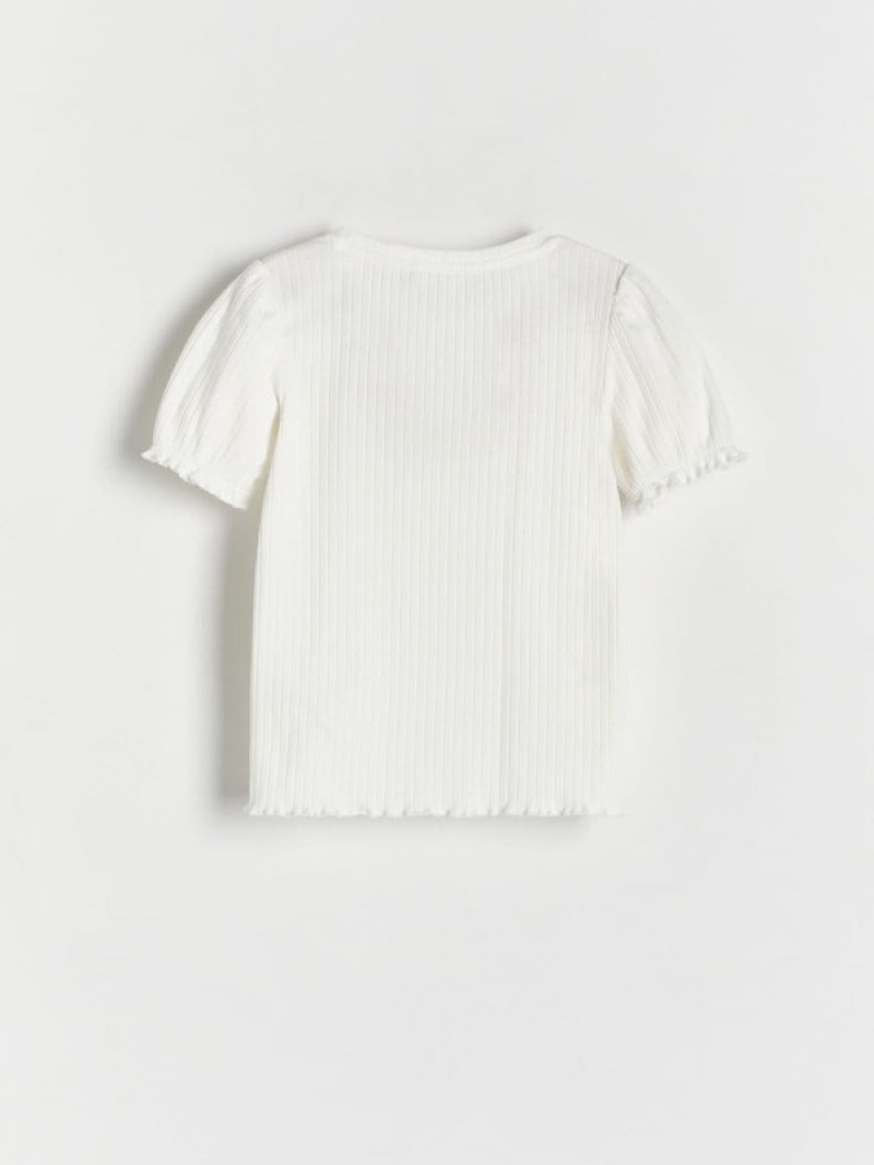 Reserved Rib Knit T-shirts Mädchen Weiß | AYSGMO-672