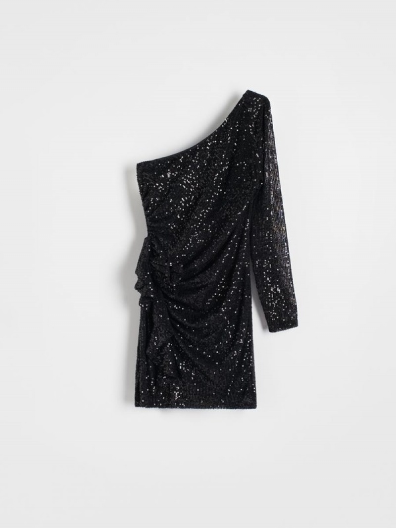 Reserved Sequin Kleid Damen Schwarz | QEJTIR-706