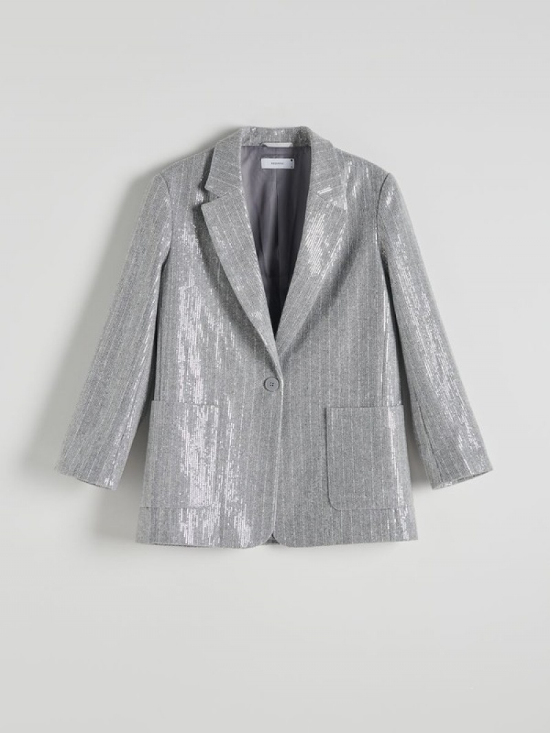 Reserved Shinysequins Blazer Damen Mehrfarbig | HOUWYI-035