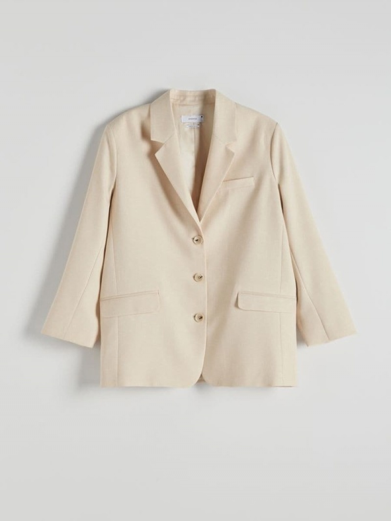 Reserved Single-breasted Blazer Damen Beige | ZMINWV-491