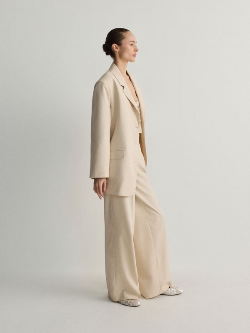 Reserved Single-breasted Blazer Damen Beige | ZMINWV-491