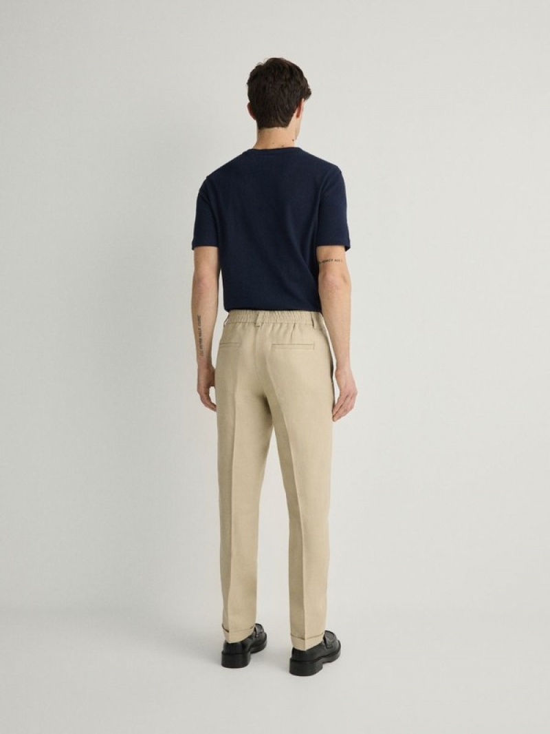 Reserved Slim Linen Anzüge Herren Beige | IEWZSK-985