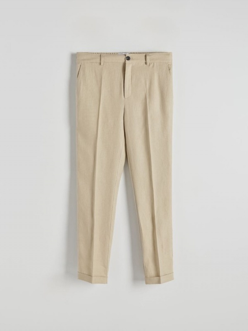 Reserved Slim Linen Anzüge Herren Beige | IEWZSK-985