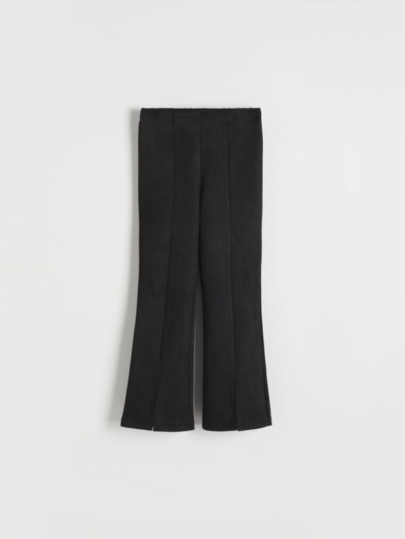 Reserved Split Hems Hosen Mädchen Schwarz | BWOSDP-915