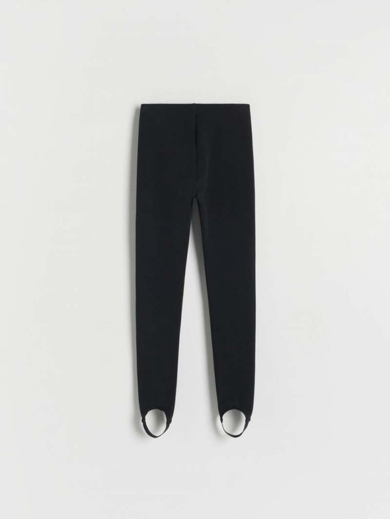 Reserved Stirrup Leggings Hosen Mädchen Schwarz | XADTZE-057