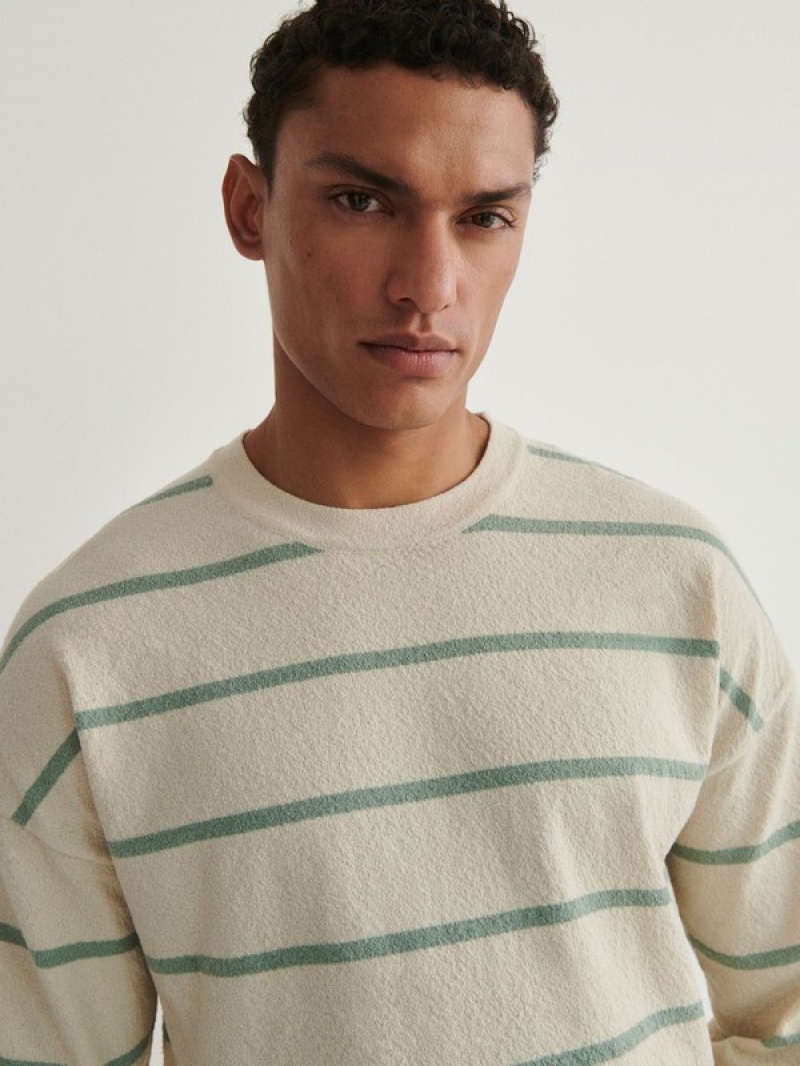 Reserved Stripe Pullover Herren Grün | QCIRLJ-056