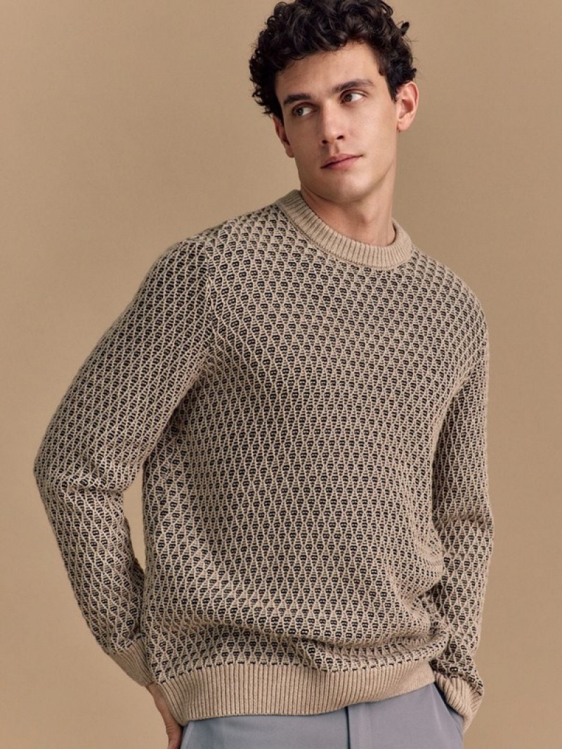 Reserved Structural Pullover Herren Beige | WZUVAE-213