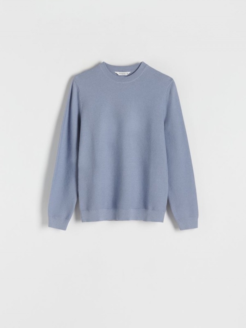 Reserved Structural Pullover Herren Hellblau | HRIAVS-671