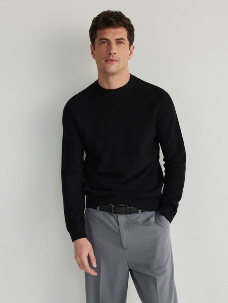 Reserved Structural Pullover Herren Schwarz | KRQETG-416