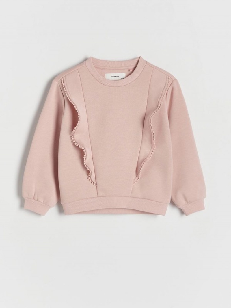 Reserved Sweatdecorative Spitze Sweatshirts Mädchen Rosa | ACEDJW-103