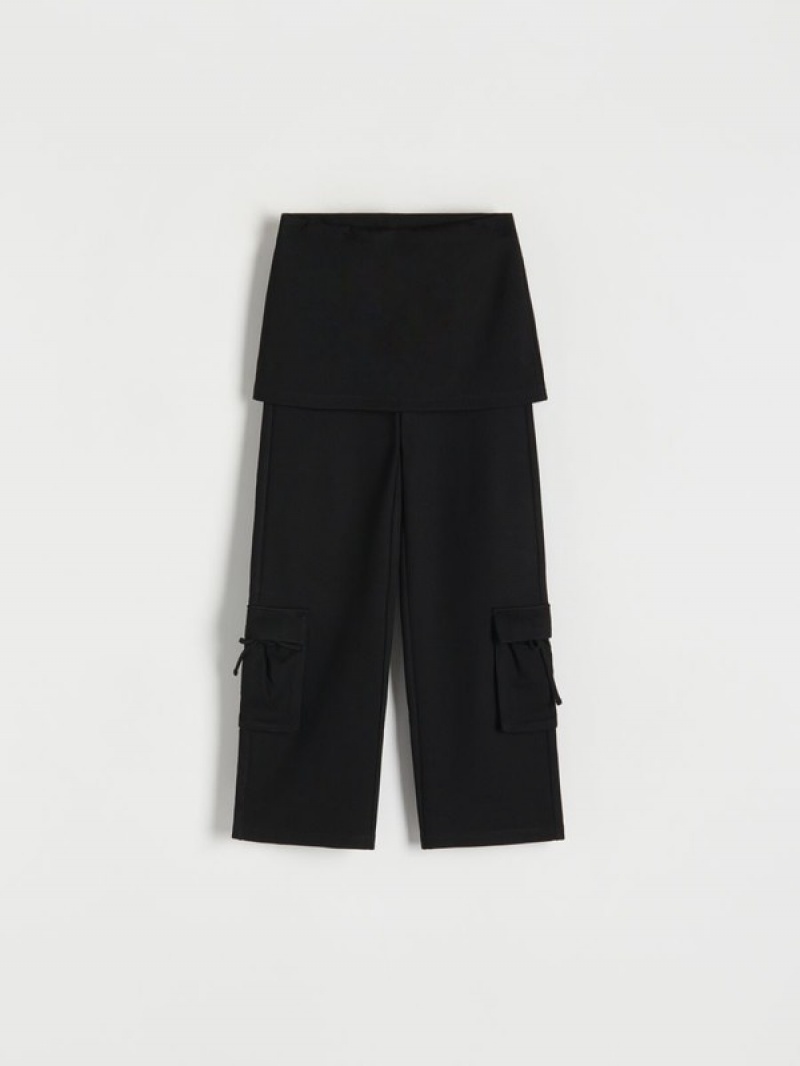 Reserved Trousers With Hosen Mädchen Schwarz | QZIYKA-532