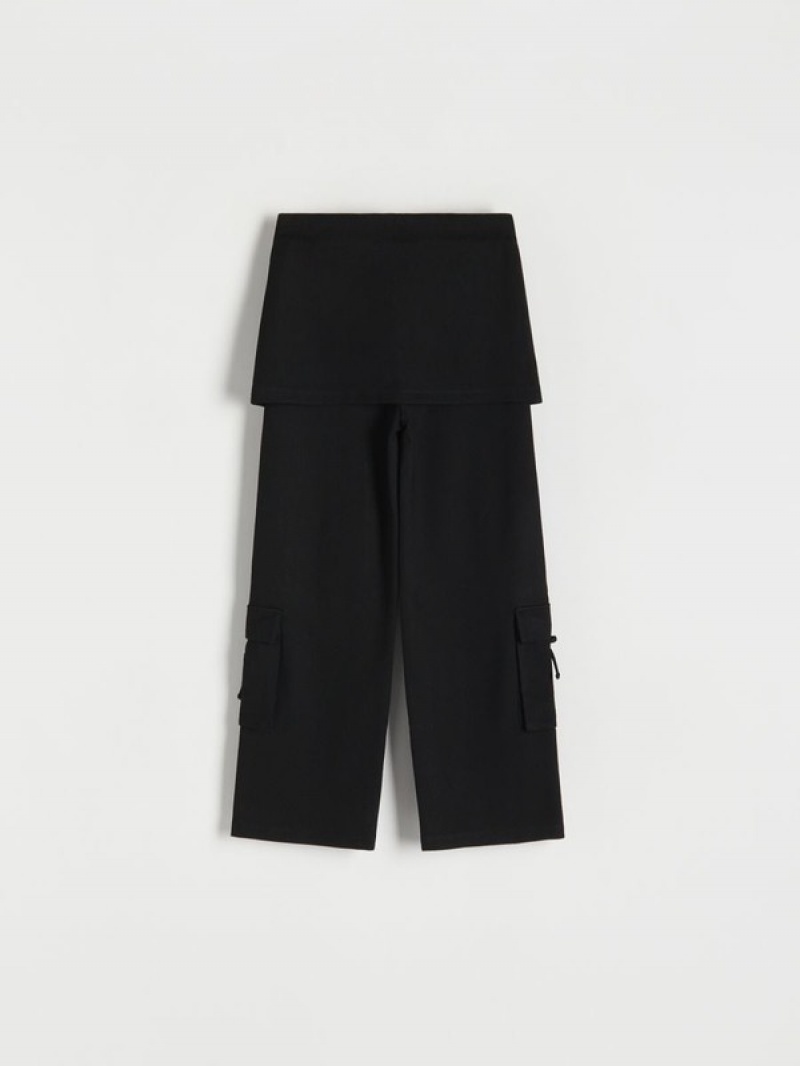 Reserved Trousers With Hosen Mädchen Schwarz | QZIYKA-532