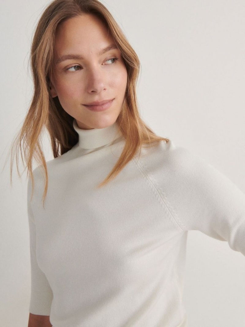 Reserved Turtleneck Hemd Damen Weiß | WBPHDX-214