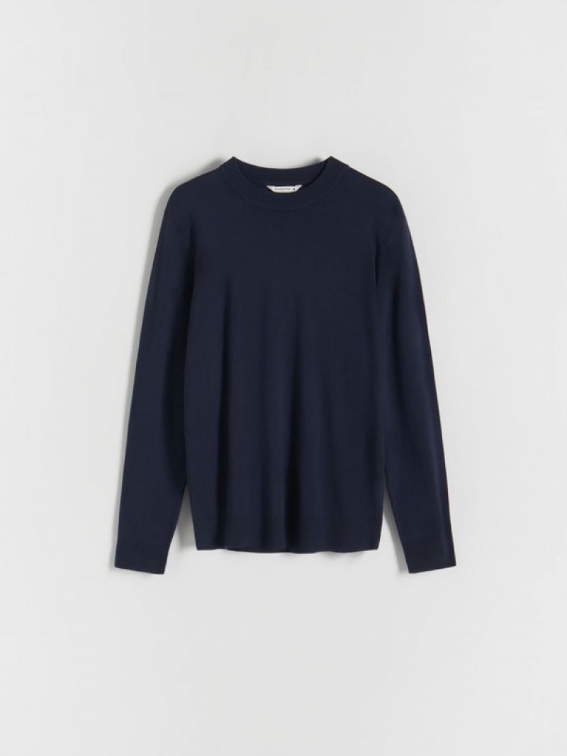 Reserved Viscose Rich Pullover Herren Navy | HKGXDA-890