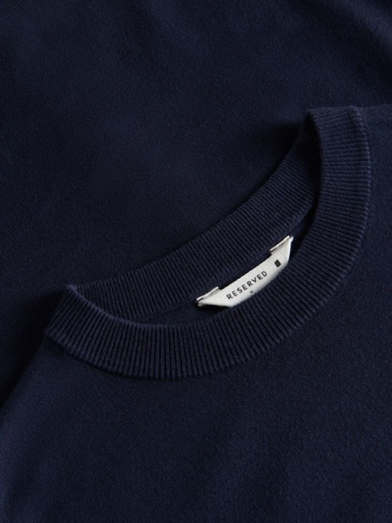 Reserved Viscose Rich Pullover Herren Navy | HKGXDA-890