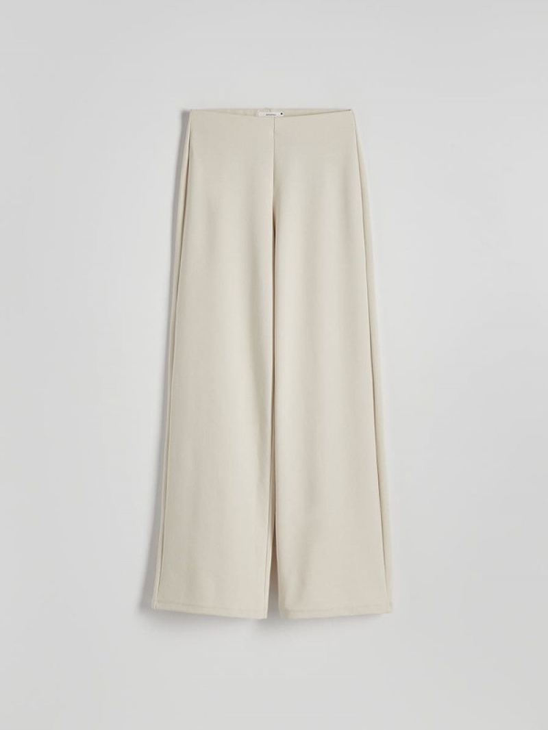 Reserved Weite Leg Hosen Damen Beige | YGJZSR-294