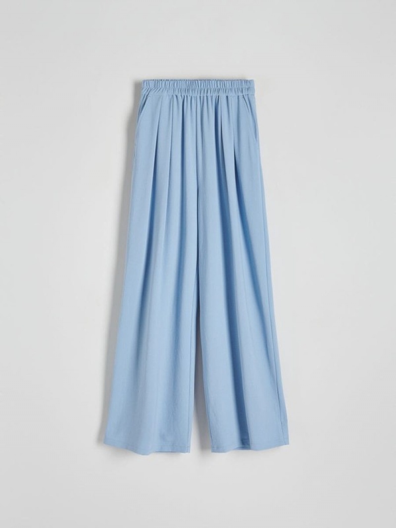 Reserved Weite Leg Hosen Damen Blau | JQKZWV-281