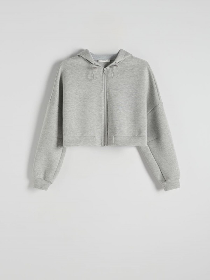 Reserved Zip Up Sweatshirts Damen Hellgrau | YSBNUG-765